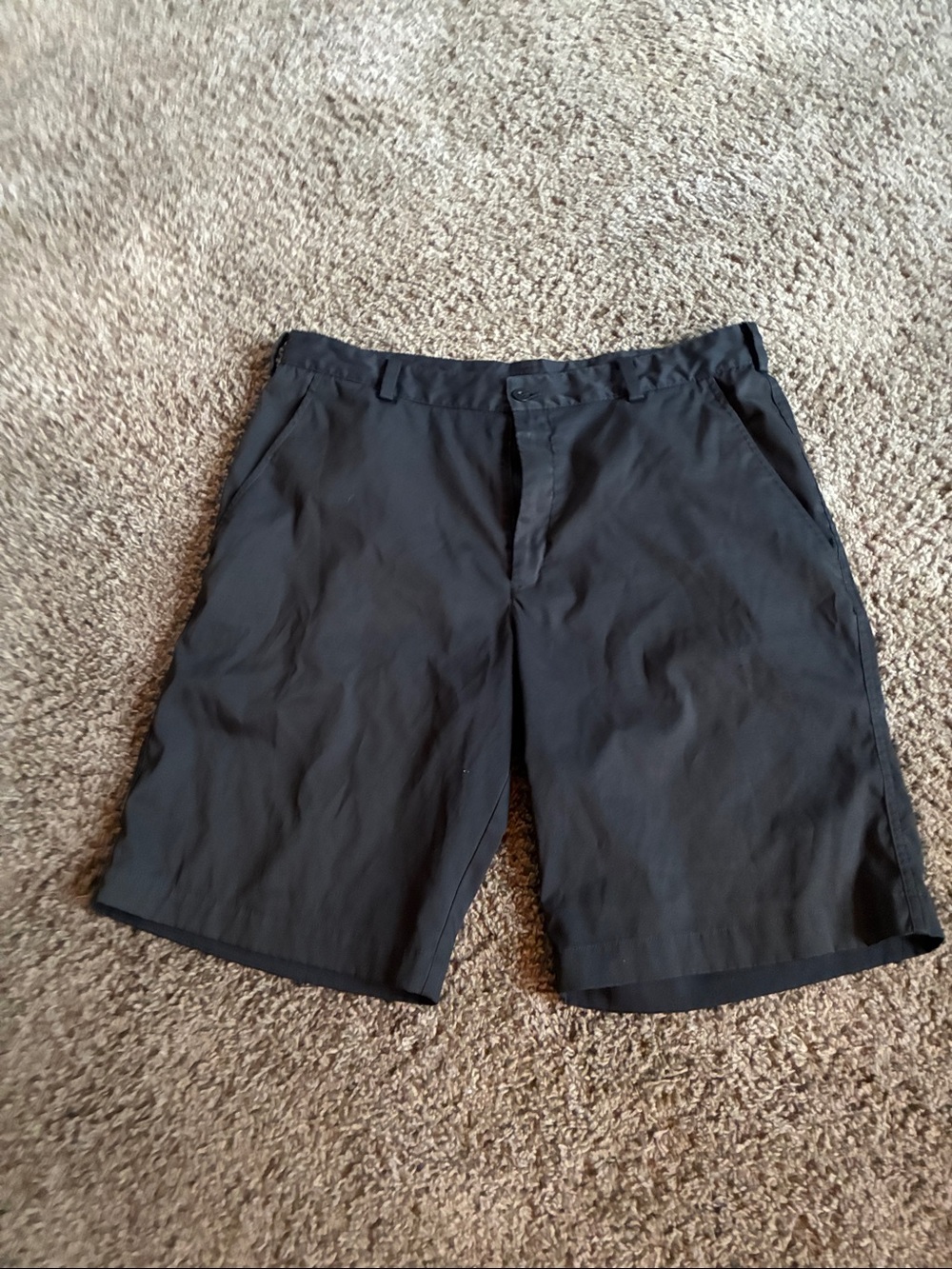 Nike Men's Black Flat-Front Athletic Shorts